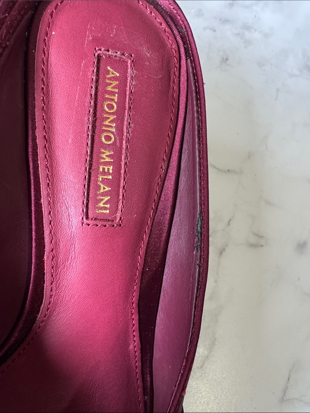 Antonio Melani burgundy satin mules Size 7.5 - Picture 2 of 5